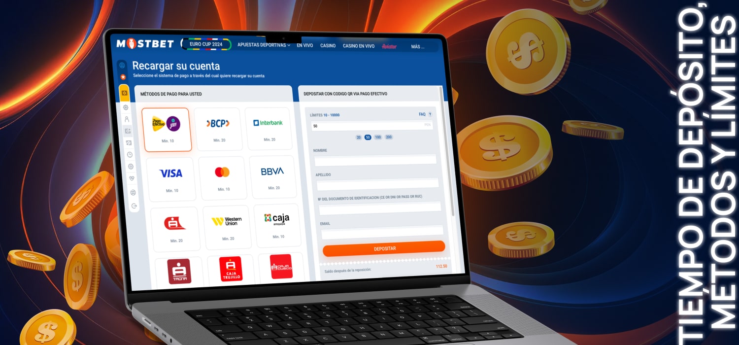 métodos de depósito disponibles en la plataforma