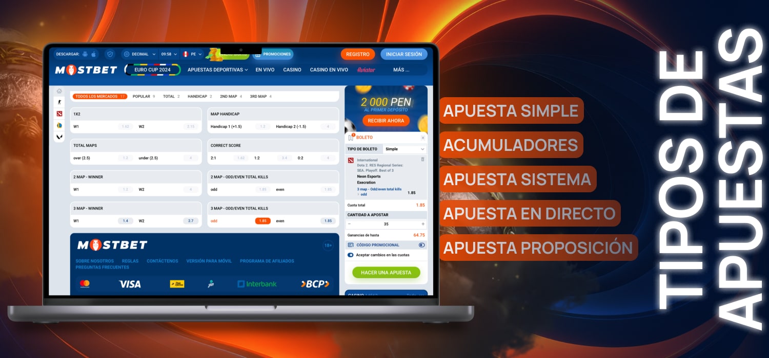 tipos de apuestas deportivas en mostbet